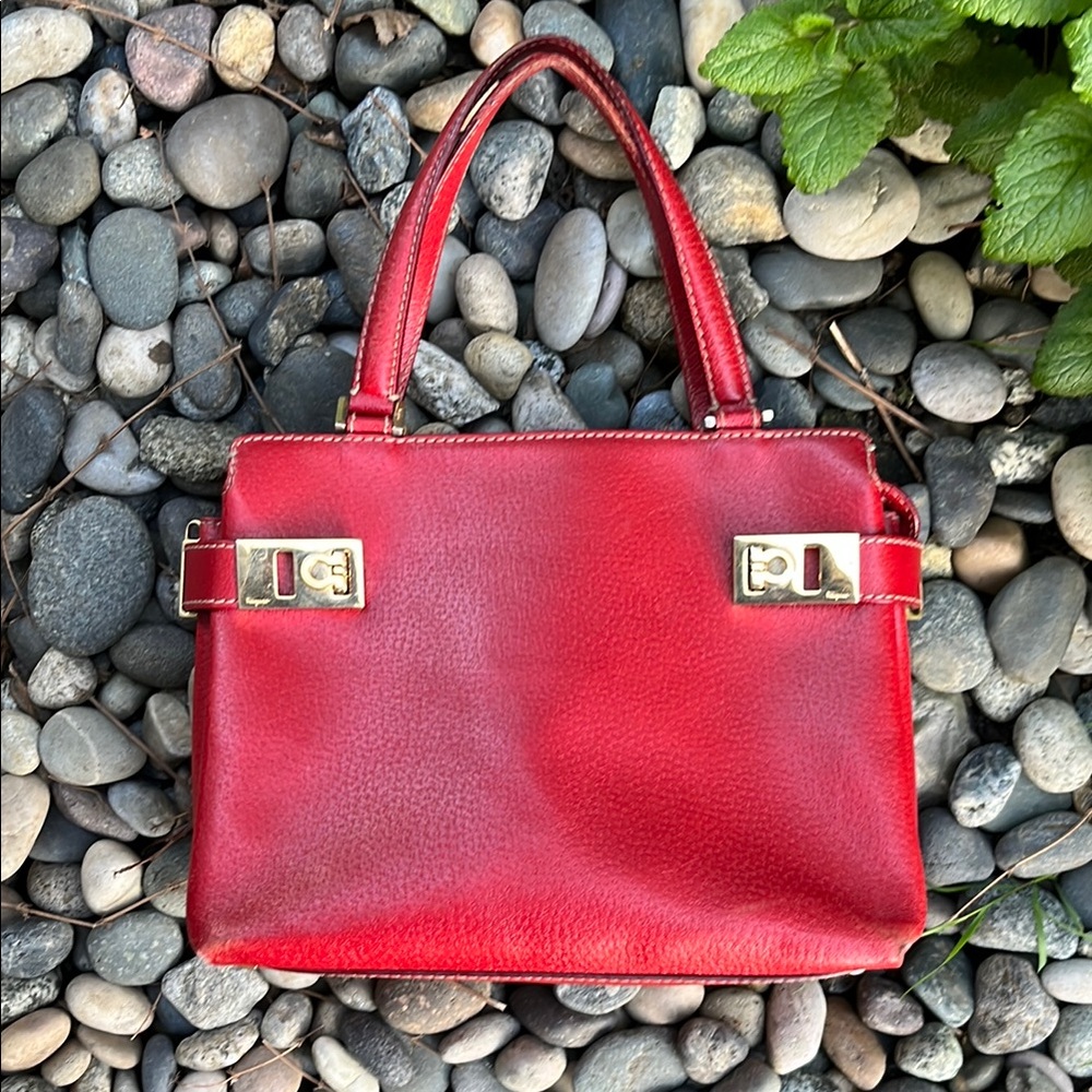 Salvatore Ferragamo Red Leather Handbag